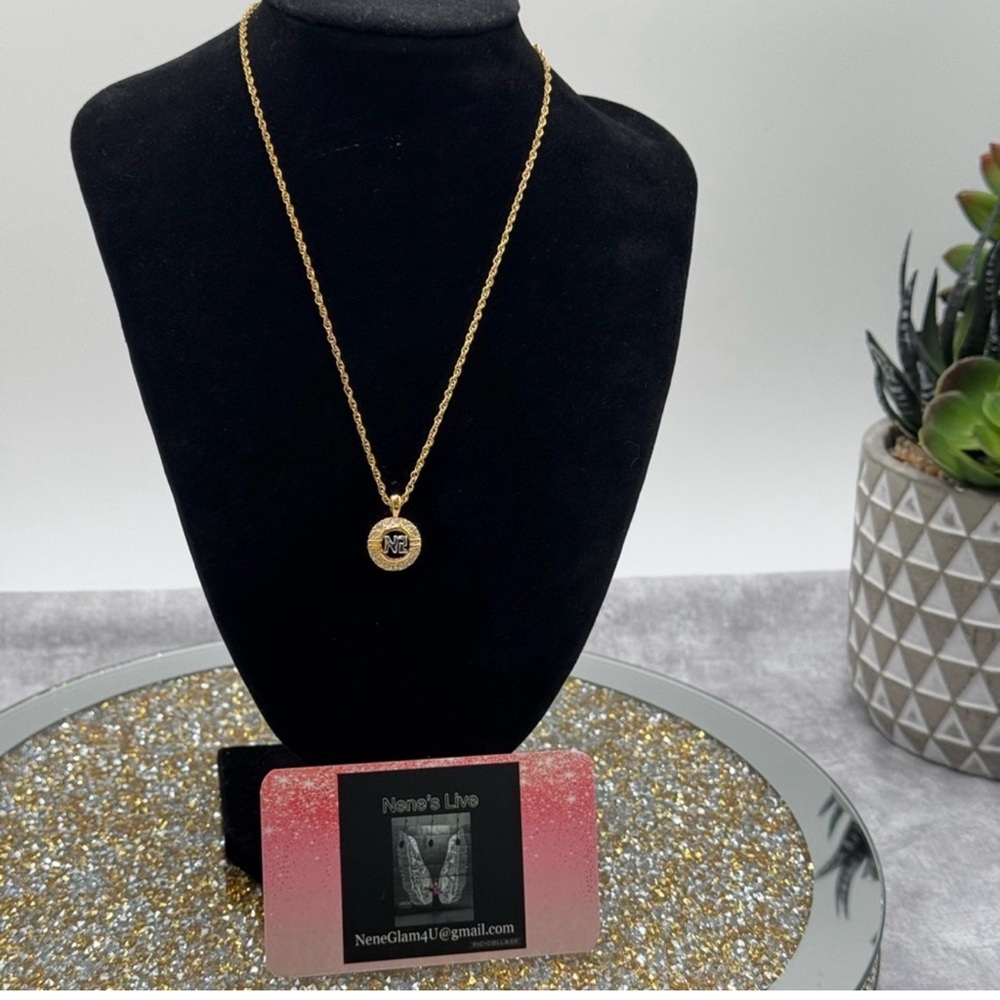 Nina Ricci Vintage circle pendant with rhinestones